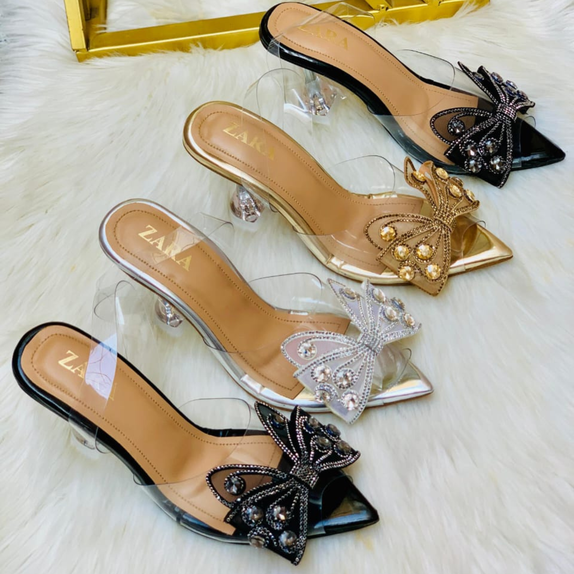 Butterfly Stone Heels for Women