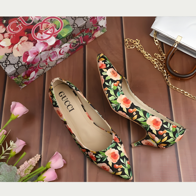 Floral Printed Heels for Women
