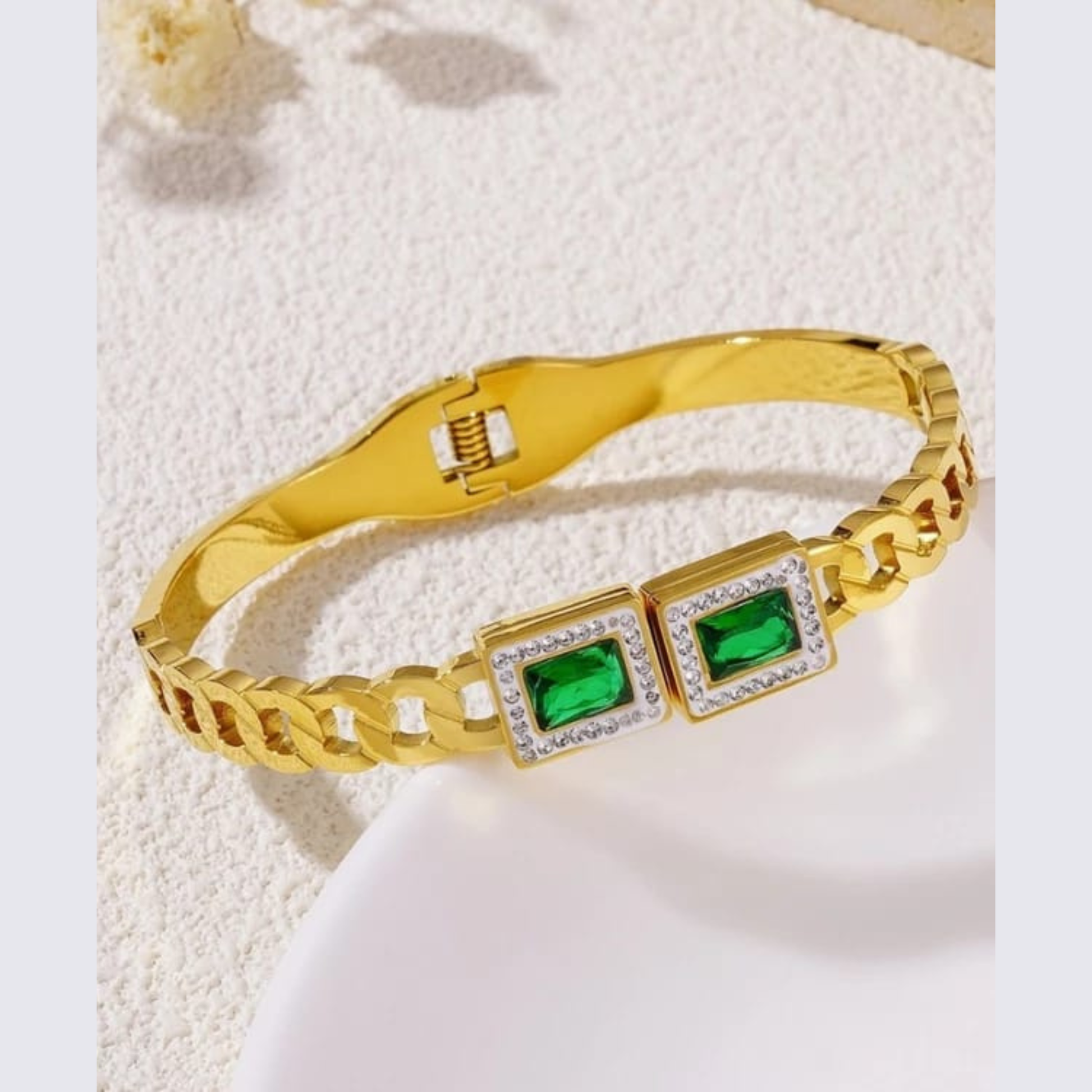 Gold Emerald Bracelet