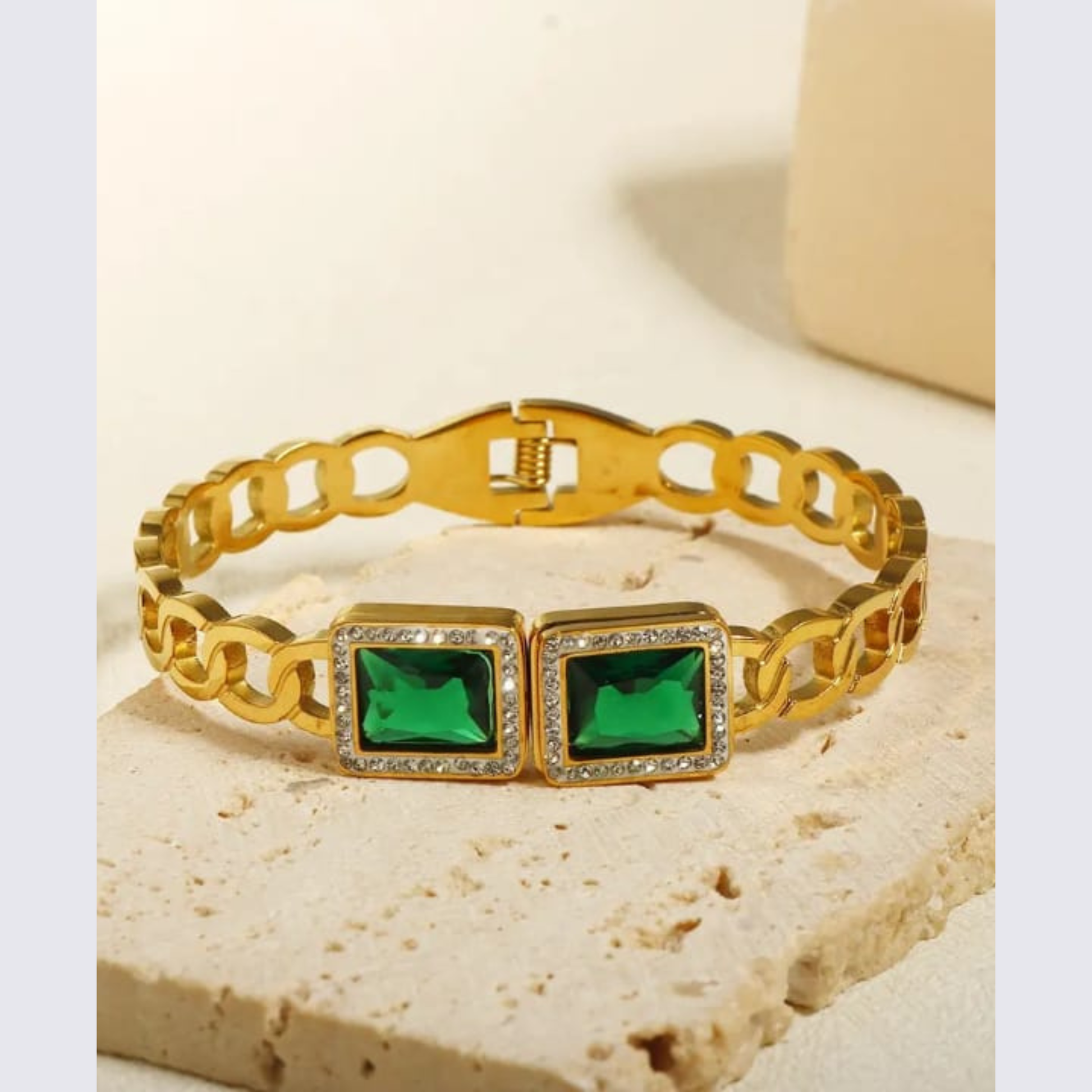 Gold Emerald Bracelet