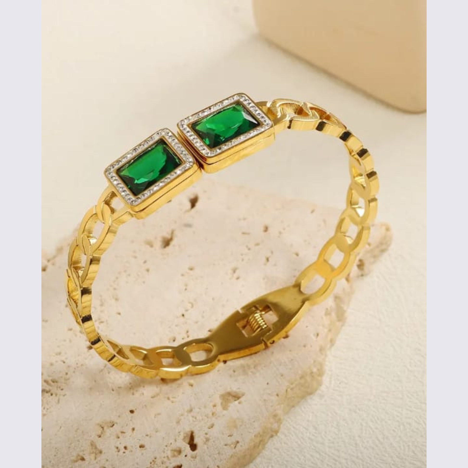 Gold Emerald Bracelet