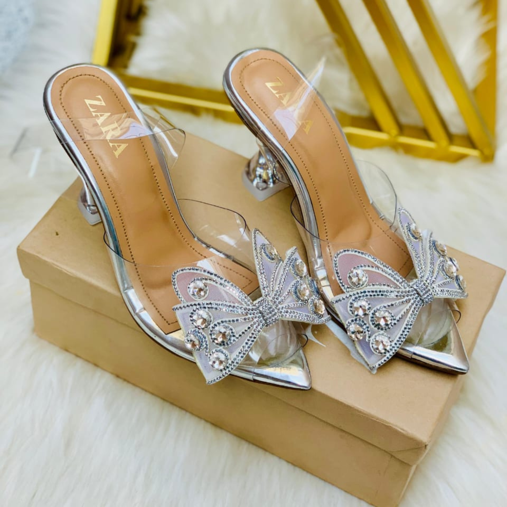 Butterfly Stone Heels for Women