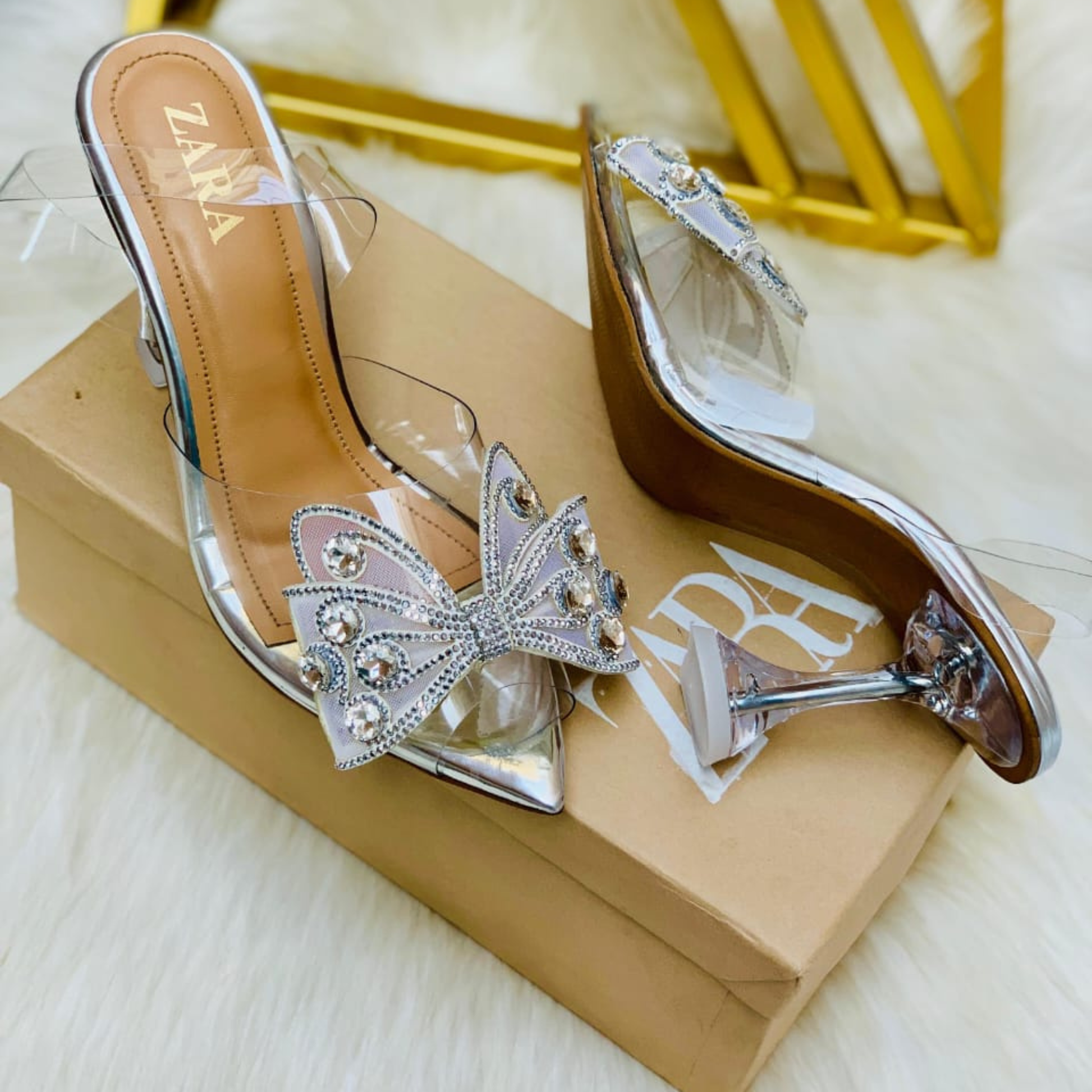 Butterfly Stone Heels for Women