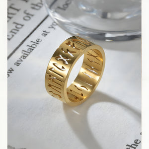 Gold Roman Numeral Ring for Women