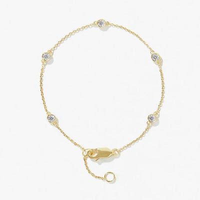 Gold Chain Bracelet with Crystal Accents
